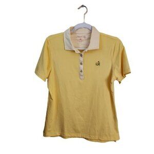 Magnolia Lane Tech Masters Rare UPF50 Yellow Checked Detail Golf Polo Size M